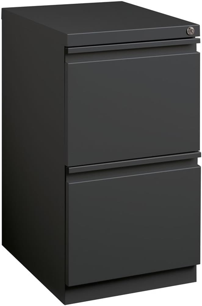 Pemberly Row 2 Drawers 27.75 Vertical Charcoal Metal Filing Cabinet Lockable Pre-Assembled Stationary Letter Size for Home Office