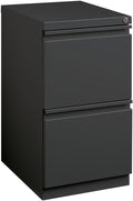 Scranton &amp Co 2-Drawer Modern Metal Mobile Pedestal File Cabinet in Charcoal