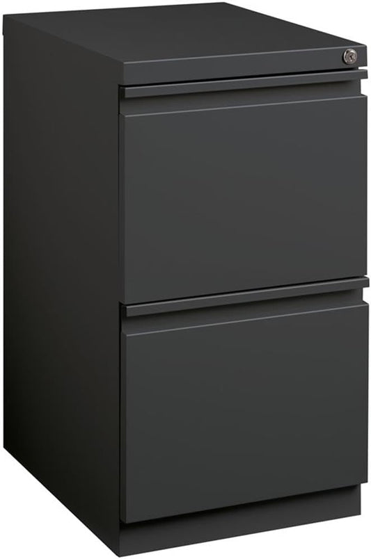 Scranton &amp Co 2-Drawer Modern Metal Mobile Pedestal File Cabinet in Charcoal