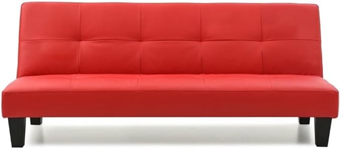 Glory Furniture Alan Faux Leather Sleeper Sofa in Red