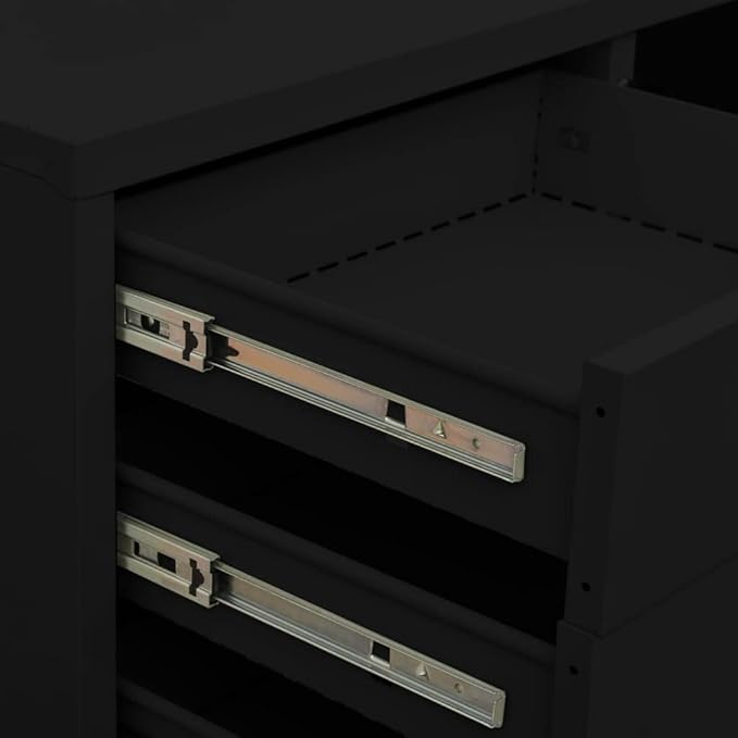 File Cabinets Standing Cabinets Bookcases Office Cabinet Black 35.4x15.7x40.2 Steel Counter Cabinet with Lockable Doors for Home Office