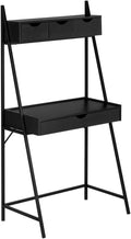 Contemporary Computer Desk with Storage Drawers Modern Home Office Workstation Black