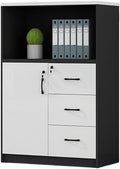 File Cabinets Single Cabinet Wooden Short Filing with Drawers for Office Data Miscellaneous Organizer File Storage Cabinets