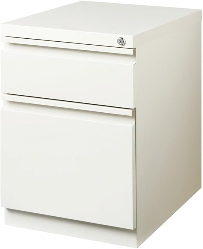 Scranton &amp Co 2 Drawer Mobile File Cabinet in White