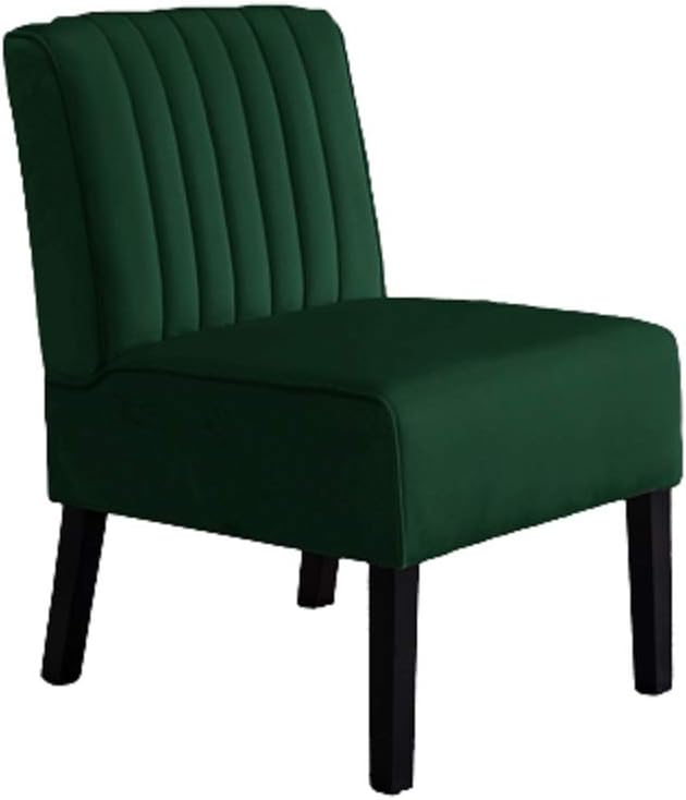 Reeso Mid Century Modern Accent Chairs Set of 2 with Minimalist Design Elegant Velvet Upholstery and Solid Wood Legs Ideal for Living Room or Bedroom Pine Green