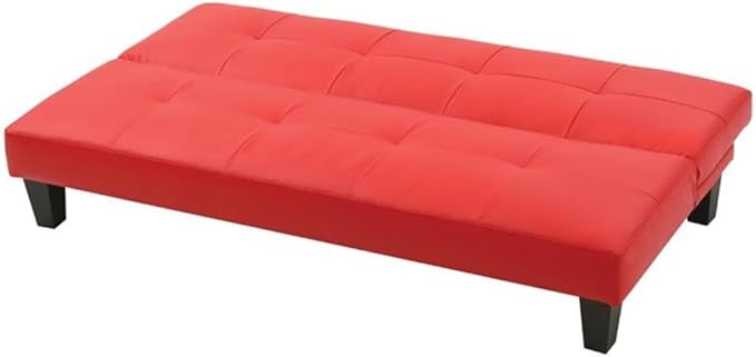 Glory Furniture Alan Faux Leather Sleeper Sofa in Red
