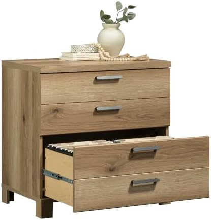 2 Drawer Small File Cabinet with Lock - Modern Farmhouse FurnitureUnder Desk Storage Drawers Organizer for Home Office Filing CabinetsBrown