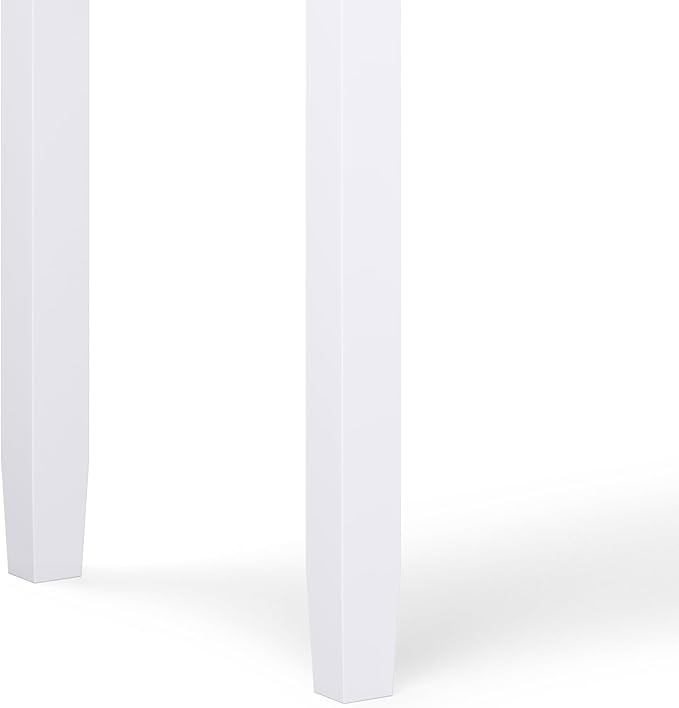 SIMPLIHOME Warm Shaker Desk - 48 Inch Wide Solid Wood Writing Desk in White Transitional Home Office Computer Table for Workspace or Study with Flip-Down Keyboard Tray and 2 Drawers