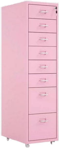 File Cabinet Tin Cabinet Storage Cabinet Under Desk Cabinet with Lock Mobile Drawer Cabinet Storage Data Cabinet (Color : Pink)