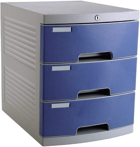 File Cabinet Office Stationery Desktop Cabinet 3 Drawers Plastic Safety Cabinet Storage Cabinet Storage Box Lock Bookcase