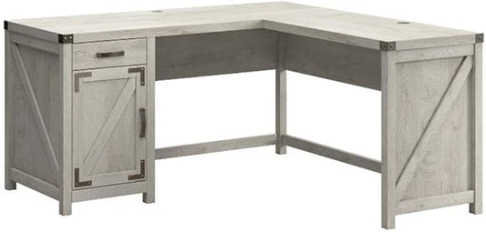 Bush Furniture L Shaped Desk with Drawer and Storage Cabinet | Cottage Grove Collection Corner Computer Table | 60WX60LX30H