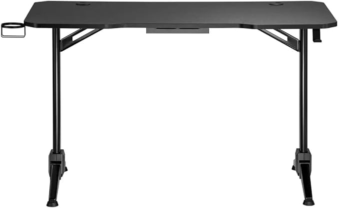 Monoprice Home Office Steel Frame Computer Desk - Black with Solid-Core 4-Foot Desktop and Accessory Attachments Workstation Study Table - Workstream Collection