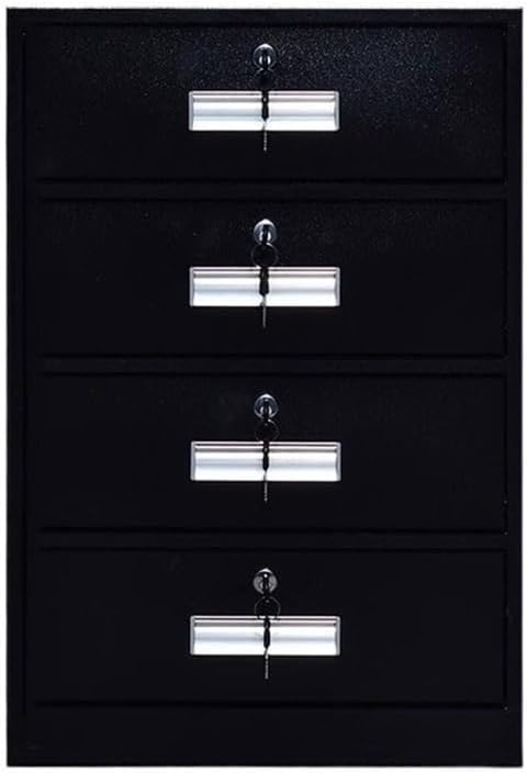 Office Storage File Cabinet Filing Cabinet Small Short Cabinet with Locking Drawer Under The Desk Activity Cabinet 4 Drawer Data Office Cabinet Bedside Small Cabinet TinBlackOne Size