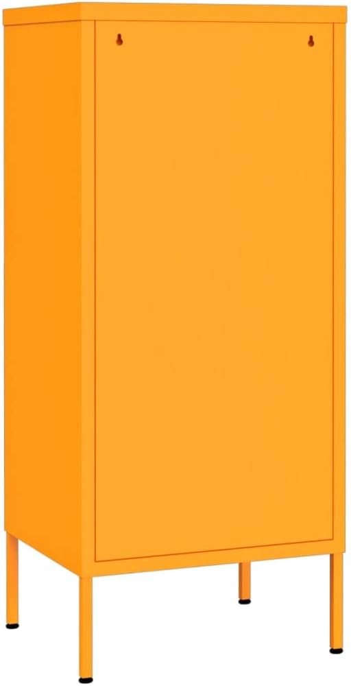 Metal Storage Cabinet with Single Doors and 2 Adjustable Shelves Steel Garage Storage Cabinet File Cabinet Counter Cabinet for Home GarageSchool 16.7x13.8x40 Mustard Yellow -AA