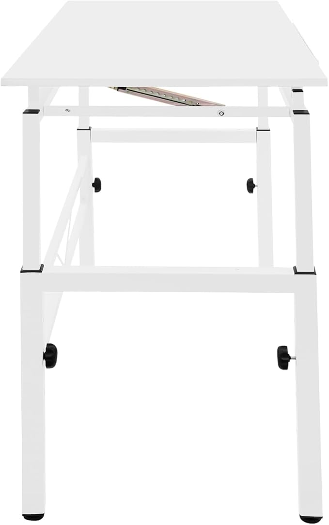 YIYIBYUS 0-30 ° Tiltable Tabletop Drawing Desk Floorstanding Drawing Table White Art Desk Artist Drafting Table Office Table Architectural Drawing Desk Computer Desk Craft Desk Hobby Table
