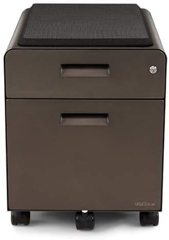 2-Drawer File Cabinet with Seat Rolling (Industrial Style) by Uplift Desk