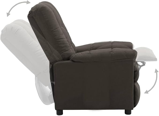 vidaXL Taupe Fabric Recliner Chair with Electric Recline and Adjustable Head/Footrests Modern Polyester for Living Room Home Theater Elderly Smooth Seating