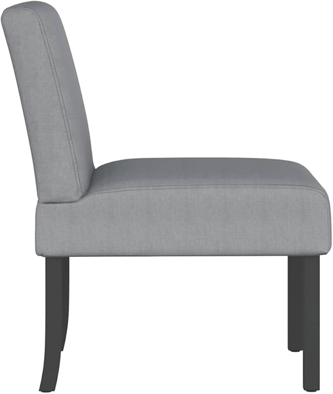 vidaXL Slipper Chair Light Grey Fabric (100% Polyester) Solid Wood Plywood