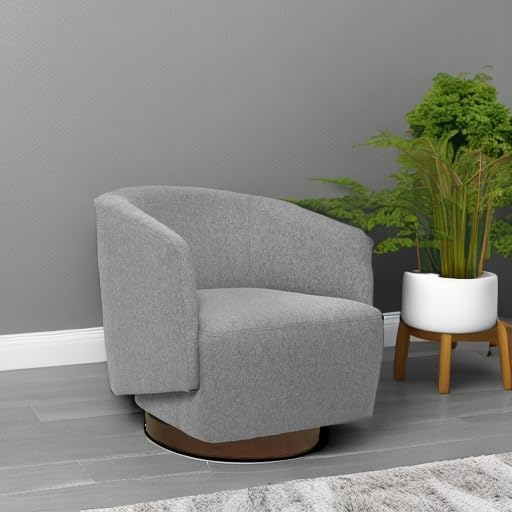 MINCETA Accent ChairModern Swivel Chairs for Living Room and Bedroom Reading with Wood BasePerformance Fabric in Gray
