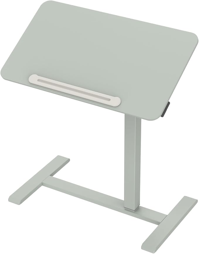 TopJob AnyDesk Nest Pro Sit Standing Desk Portable Folding Stand Desk with Hidden Wheels Computer Workstations Home Use Couch Side Table Bedside Table Kitchen Prep Table Cordless (Mint)