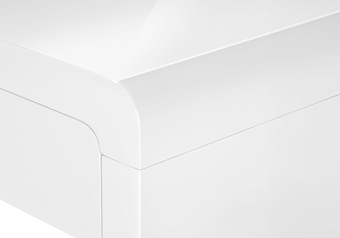 Computer Desk Home Office Laptop Storage Drawers 48 l Work Glossy White Laminate Contemporary Modern