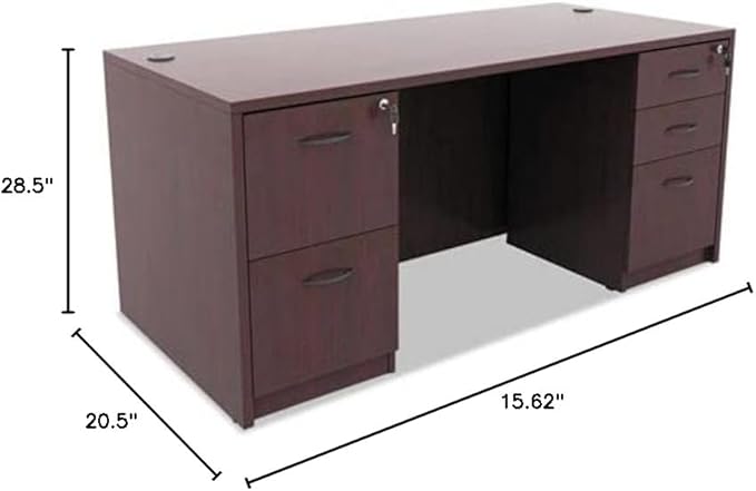 Alera VA542822MC Valencia F/f Drawer Full Pedestal 15 5/8 X 20 1/2 X 28 1/2 Medium Cherry
