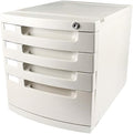 Blue 4Drawer File Cabinet with LockOffice Filing Storage Box with Dividers Desktop Organizer Secure Document Storage Solution for Home &amp Office UseWhite