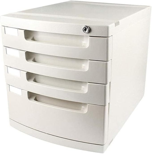 Blue 4Drawer File Cabinet with LockOffice Filing Storage Box with Dividers Desktop Organizer Secure Document Storage Solution for Home &amp Office UseWhite