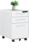 Removable File Cabinet Under Desk Storage Cabinet Filing Cabinet Three Drawer Office Cabinet Combination Lock Drawer Cabinet (Color : White)