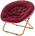 Urban Lifestyle Oversized Rabbit Faux Fur Saucer Chair Wine/Gold
