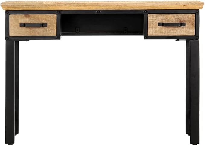 Computer Home Office Desk 43.3 Small Desk Table with 2 Drawers Industrial Style Wood Study Writing Table Laptop Stand Console Table for Space Saving Design Rustic