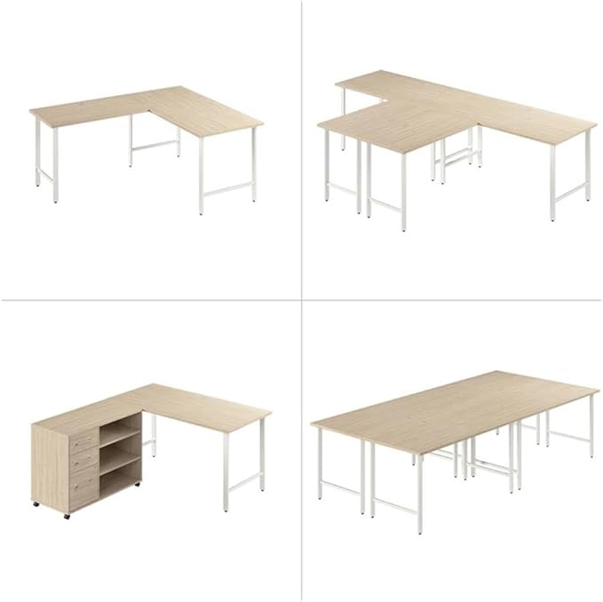 Bush Business Furniture Hustle 60W x 30D Computer Desk with Metal Legs in Natural Elm Modular Office Table for Home and Professional Workspace