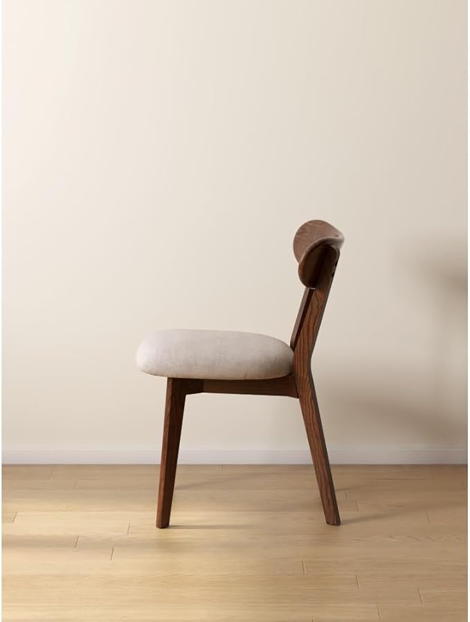 Walnut Color Dining Chair Wooden FAS Grade Oak Natural Wood Made in North America 100% Dirt-Free Wood Chair Solid Chair Table Chair Wooden Living Room Chair Simple and Natural 47.5 * 55.5 * 78cm