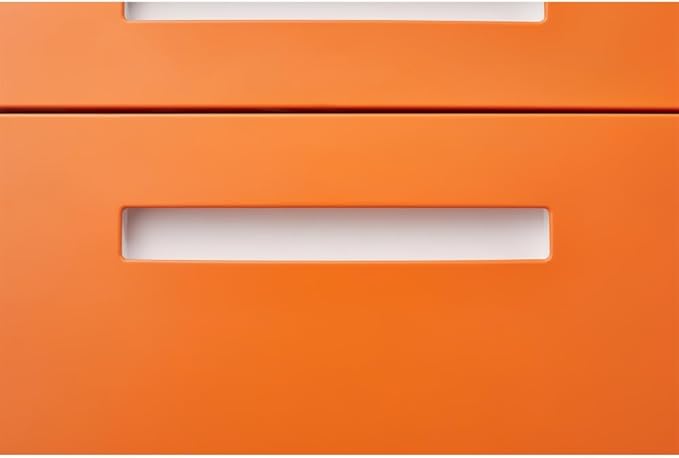 3-Drawer Mobile Filing Cabinet with Lock Legal/Letter Sized Office Storage Suitable for Offices and Study Rooms (YH-Orange)
