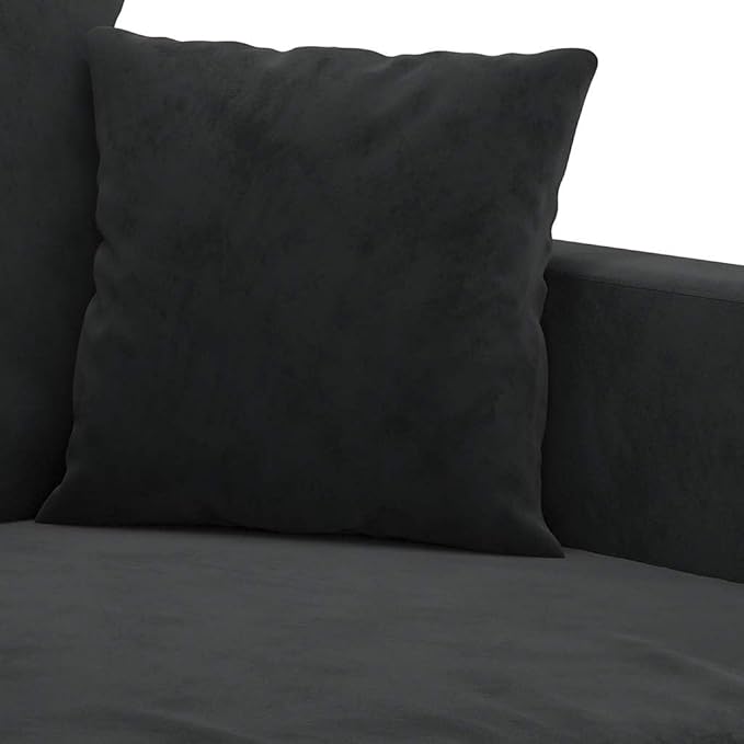 vidaXL Modern 2-Seater Black Velvet Sofa with Sturdy Metal Frame – Deep Comfort Seat - Ideal for Living Room Lounge or Home Office