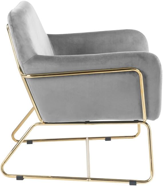 Gray Accent Chair with Metal Base 29.5 for Modern Living Room Decor
