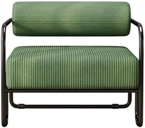 Direct Wicker Living Room Sling Accent Armchair Metal Sofa Chair Balcony Leisure Chair(Green)