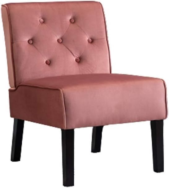 Reeso 2-Piece Living Room Armless Button Tufted Pattern Accent Chair Rose