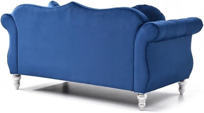 Glory Furniture Hollywood Velvet Loveseat in Navy Blue