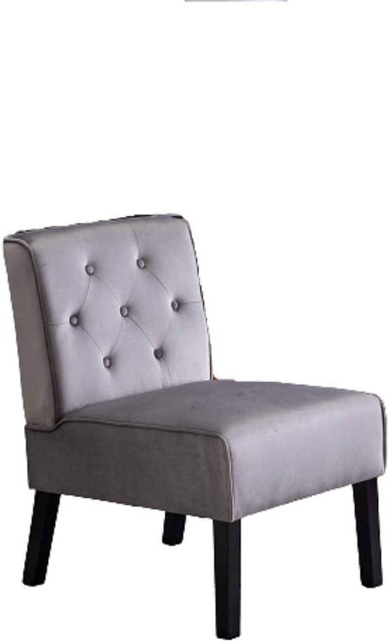 53 2Pcs Living Room Armless Button Tufted Pattern Accent Chair with Velvet Fabric and Premium High Density Foam Cushion Grey