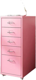 File Cabinet Multilayer Tin Cabinet Household Storage Narrow Storage Cabinet File Cabinet Office Drawer Cabinet (Color : Pink)