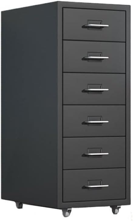 Office Storage File Cabinet Thickened Cold-Rolled Steel Chest of Drawers 6 Layers of Large-Capacity Storage Cabinets Office File Cabinets Multifunctional Data OrganizingBlack