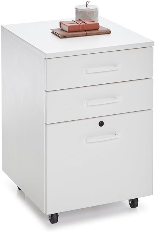 NBF Walnut Wood Locking File Cabinet with Storage Drawers for Office