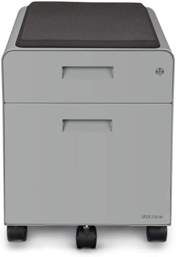 2-Drawer File Cabinet with Seat Rolling (Gray) by Uplift Desk