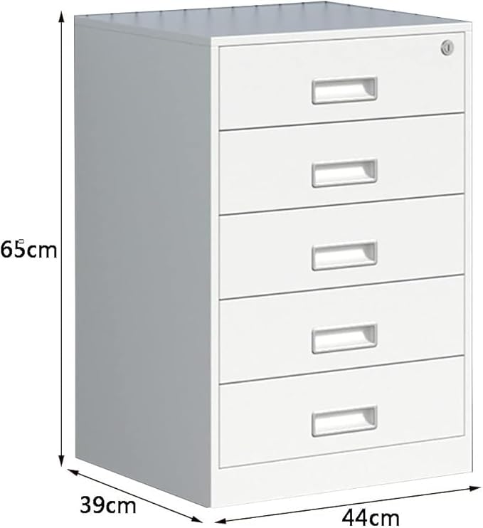 Freestanding Filing Cabinet With Lock - Pre-Assembled Steel Pedestal Under Desk - 5 Drawers Home Office Utility Cabinet(Stlye3)