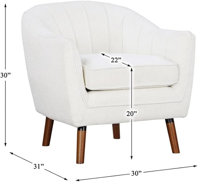 Lexicon Cutler Fabric Upholstered Accent Chair in White