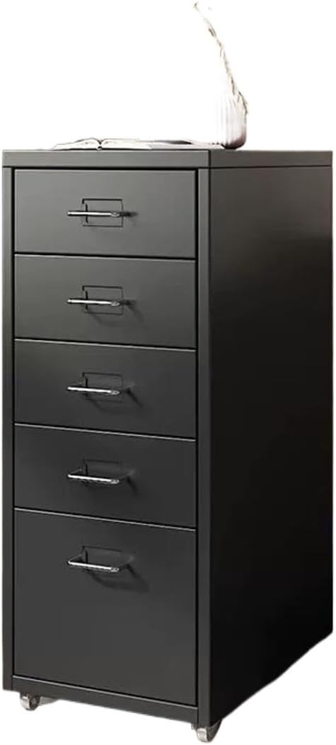 File Cabinet Multilayer Tin Cabinet Household Storage Narrow Storage Cabinet File Cabinet Office Drawer Cabinet (Color : Black)