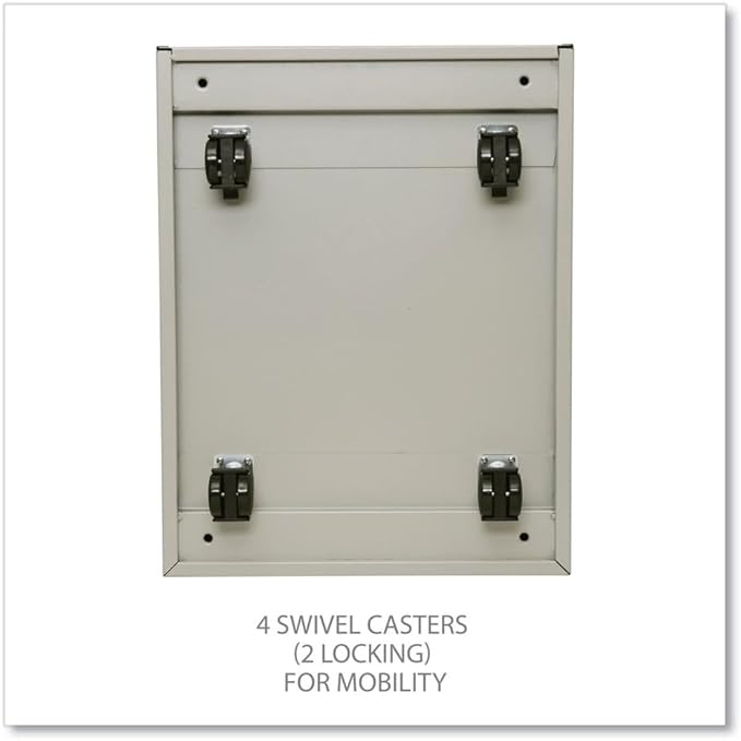 Alera PBBBFPY Three-Drawer Metal Pedestal File with Full-Length Pull 14 7/8w x 19 1/8d Putty