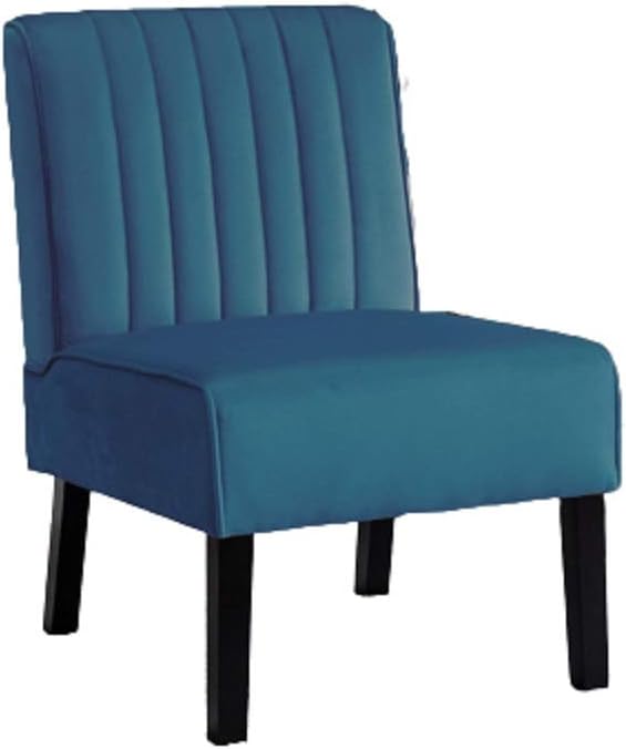 Reeso Mid Century Modern Accent Chairs Set of 2 with Minimalist Design Elegant Velvet Upholstery and Solid Wood Legs Ideal for Living Room or Bedroom Blue De France