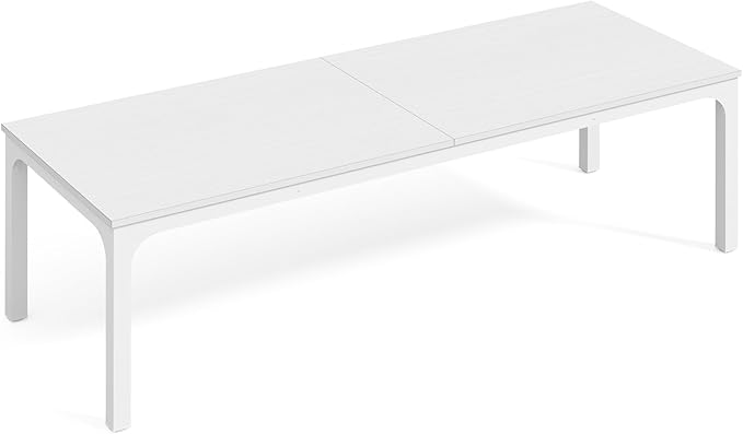 LITTLE TREE Two Person Desk 78.7 Inches Extra Long Computer Desk Wooden Large Office Desks with Strong Metal Legs Double Desks for 2 People Writing Study Desk for Home Office White